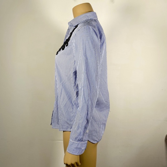 Lauren Ralph Lauren Women’s Size Petite Medium PM Striped Embellished Embroidery - Picture 4 of 9